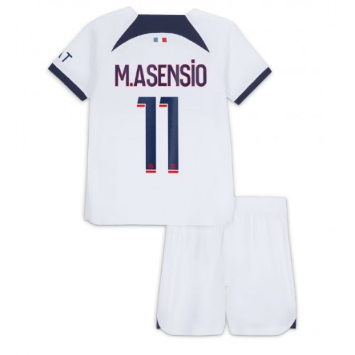 Dres Paris Saint-Germain Marco Asensio #11 Gostujuci za djecu 2023-24 Kratak Rukav (+ kratke hlače)